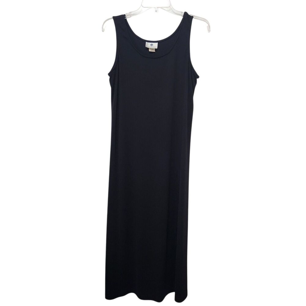 Classics By Eileen West  Black Maxi Dress Sleeveless Stretch Knit  12 Pullover